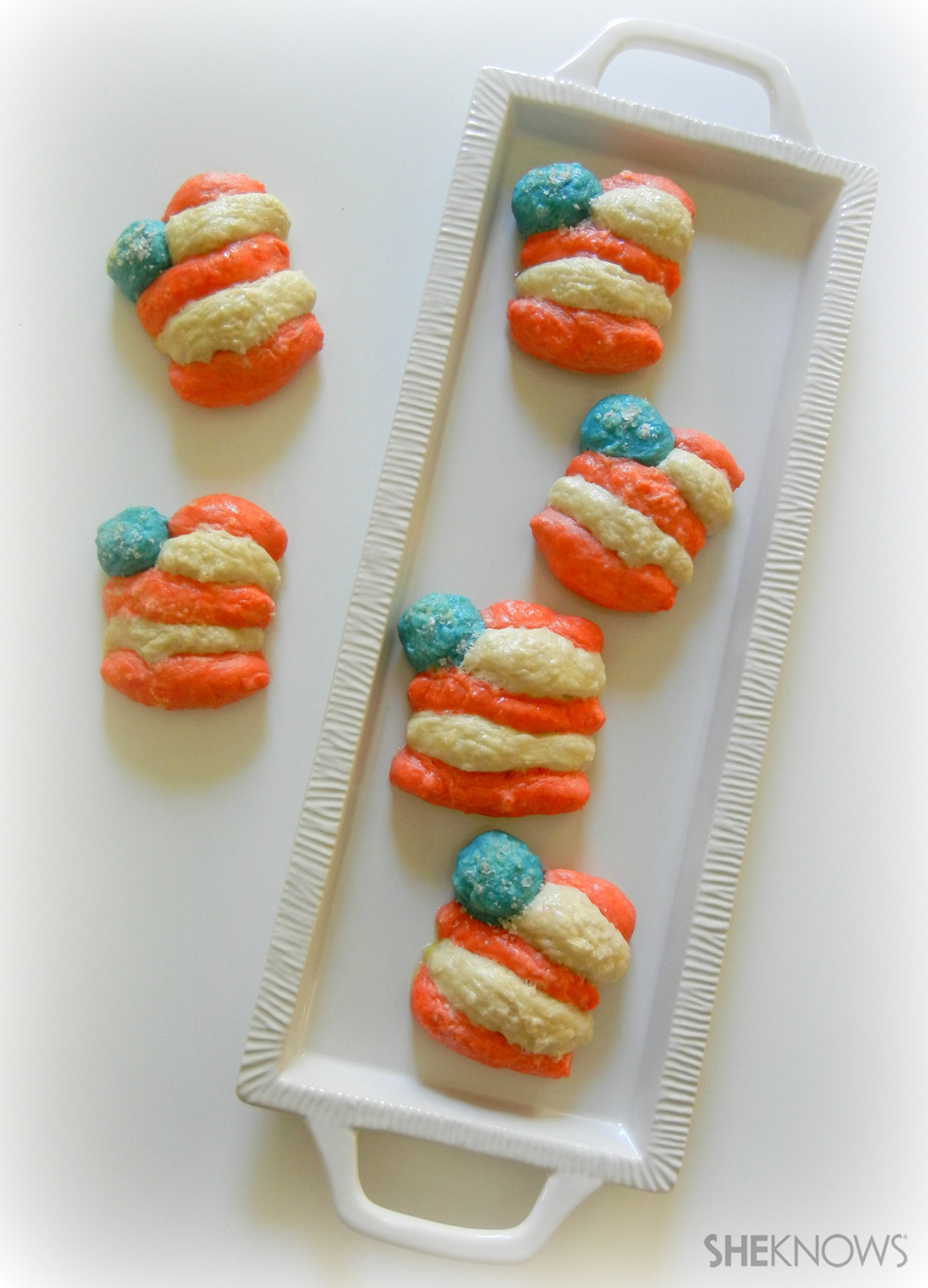 Flag Shaped Soft Pretzels for the 4th of July