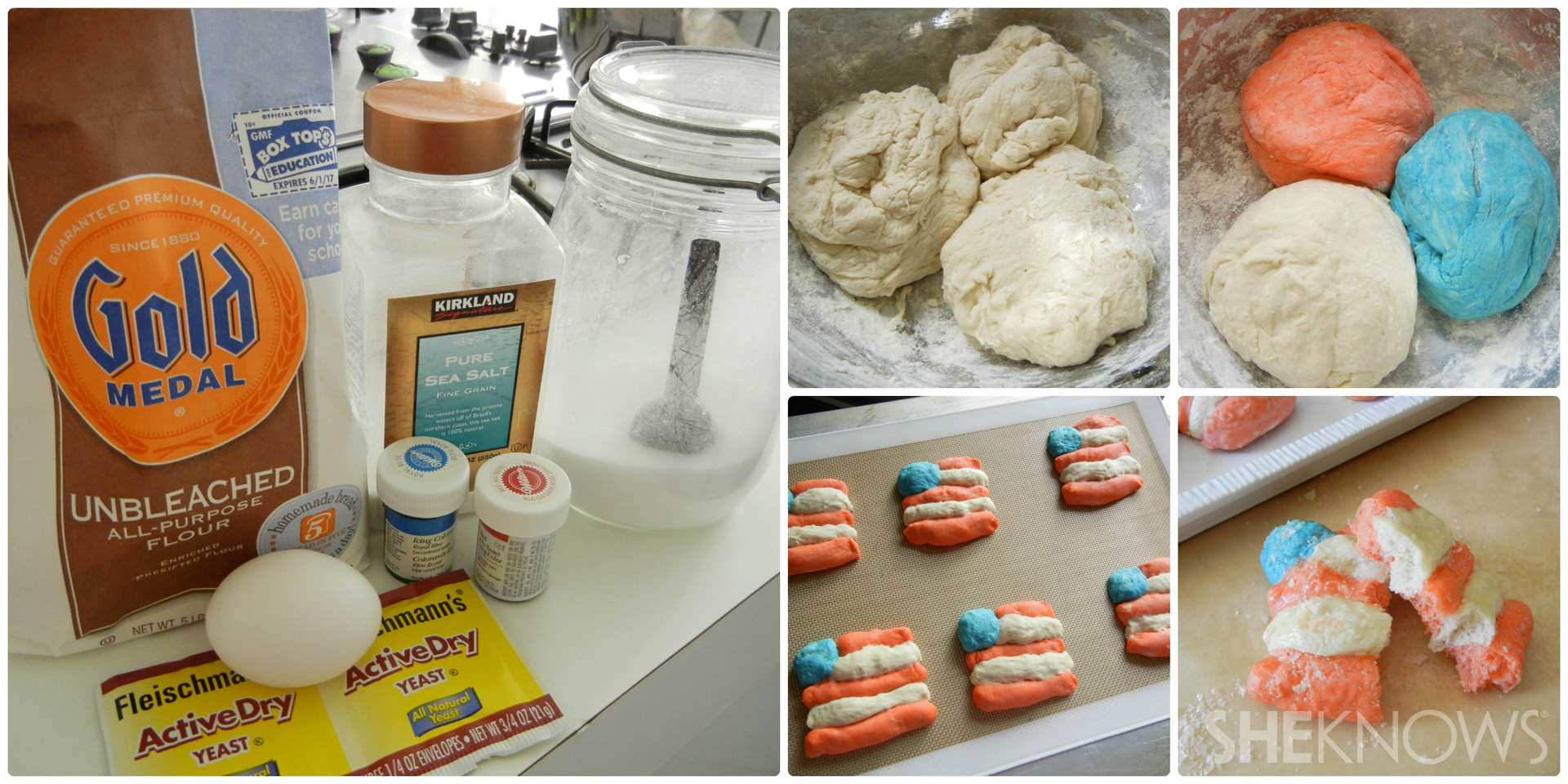Flag Shaped Soft Pretzels for the 4th of July
