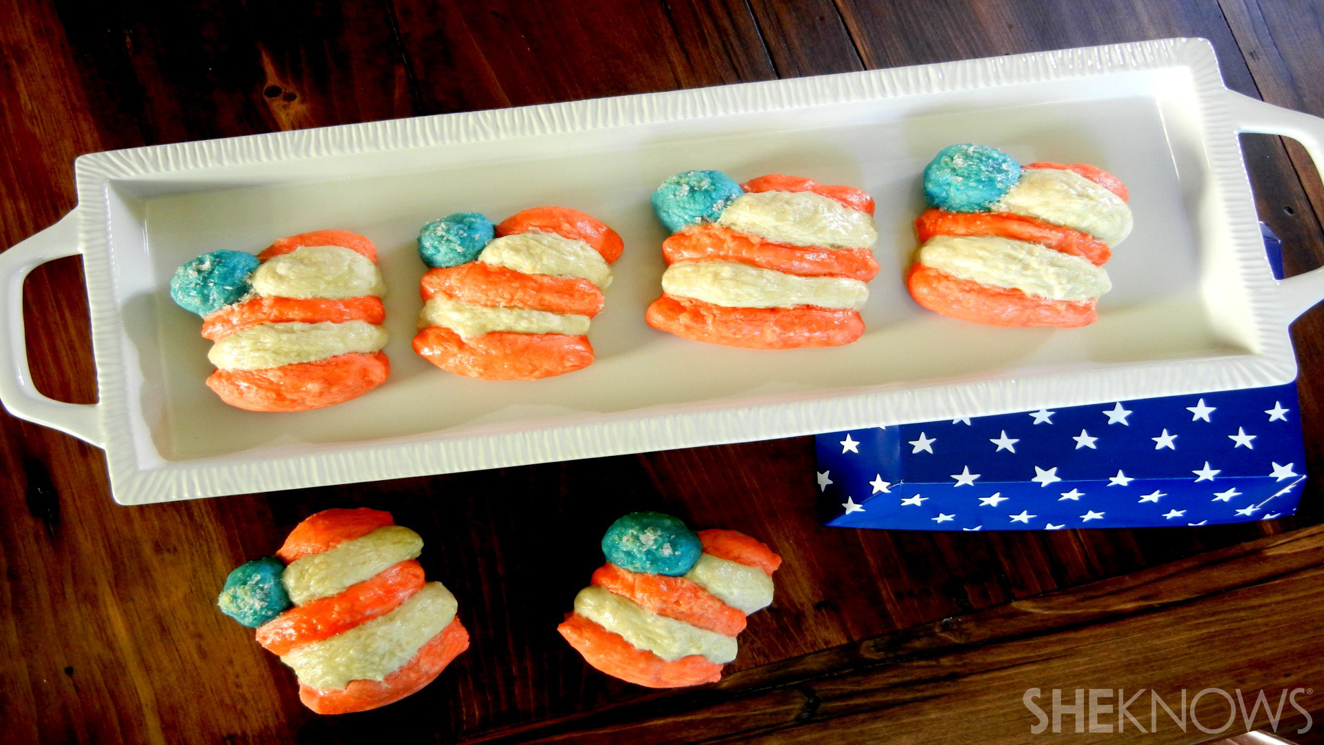Flag Shaped Soft Pretzels for the 4th of July