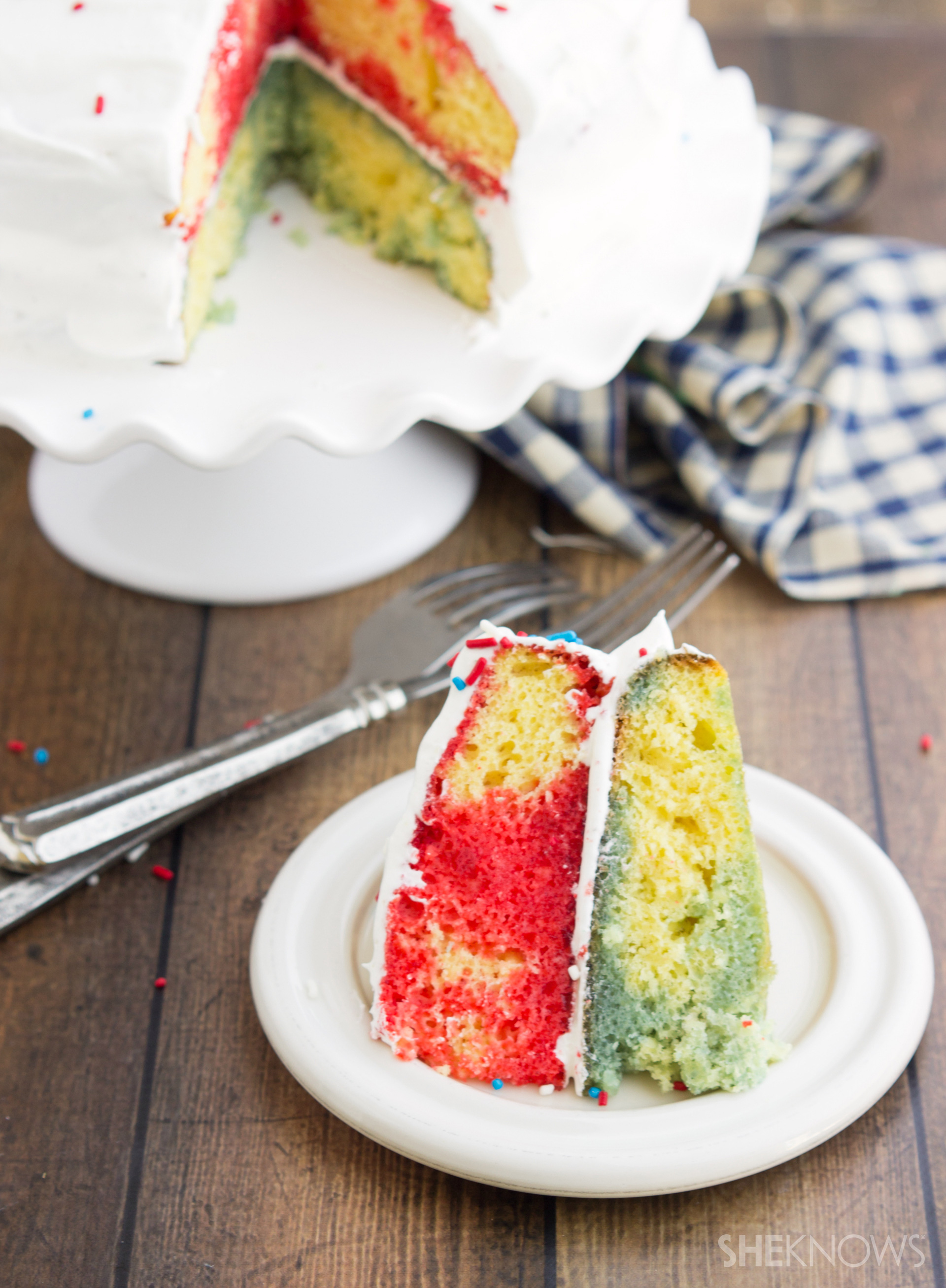 Patriotic poke cake