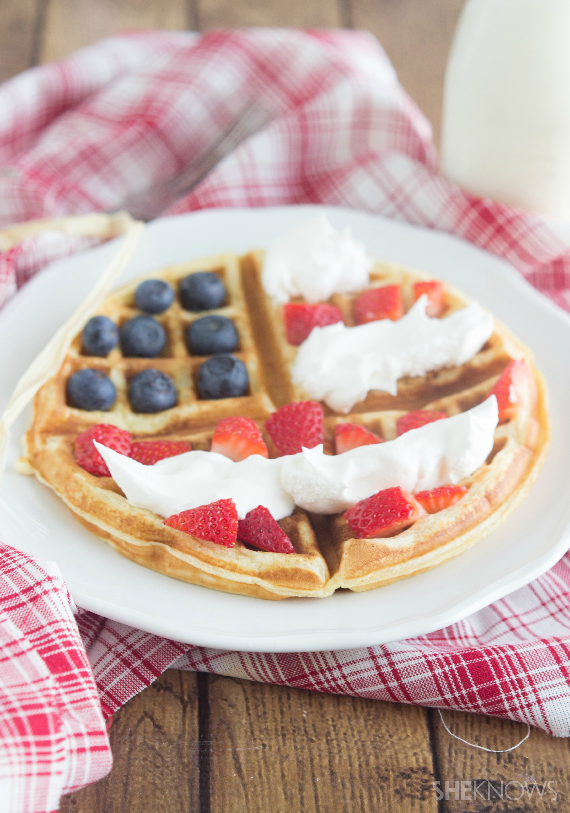 Flag decorated waffle breakfast