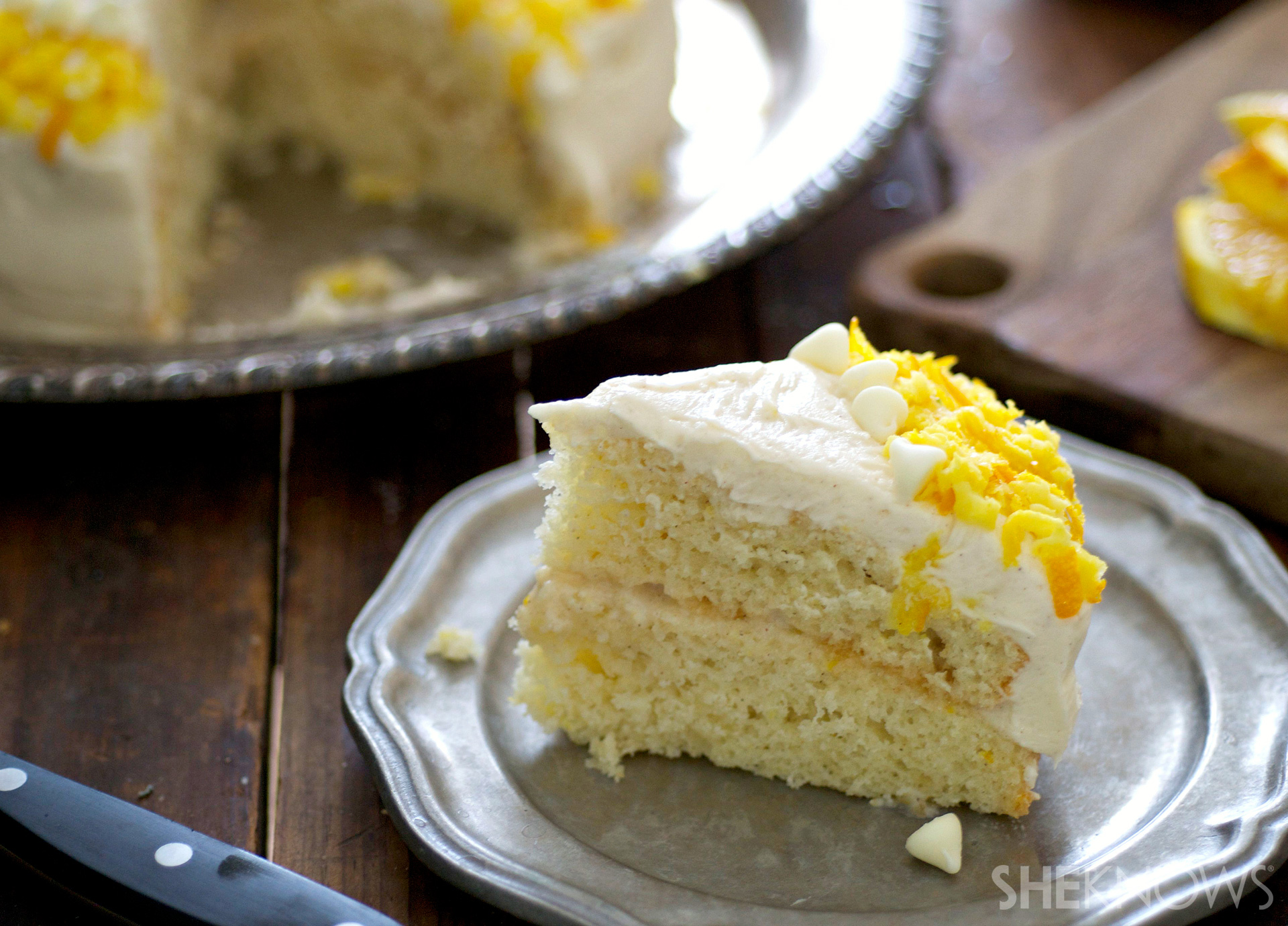 Fresh orange, honey and ricotta wedding cake