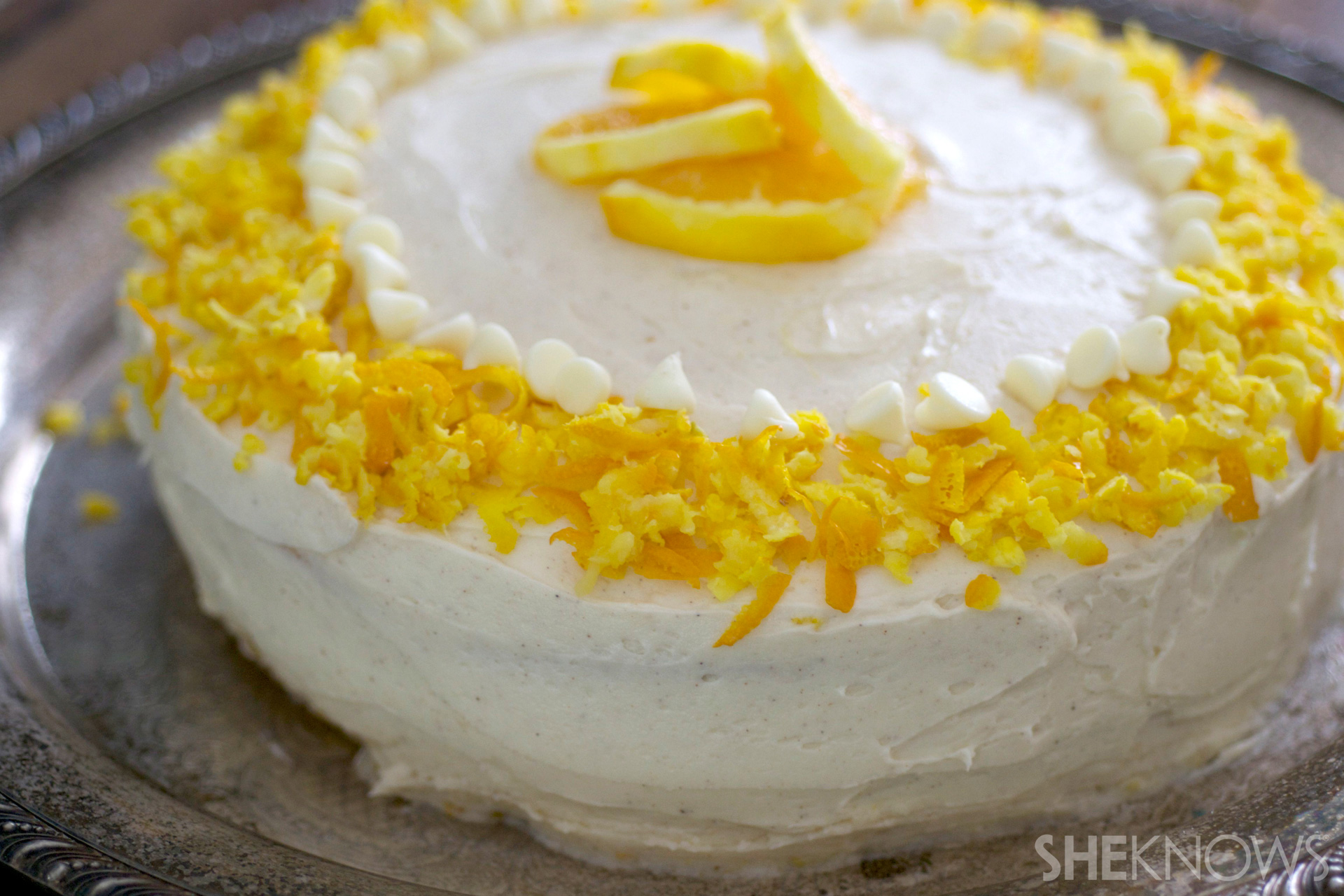 Fresh orange, honey and ricotta wedding cake
