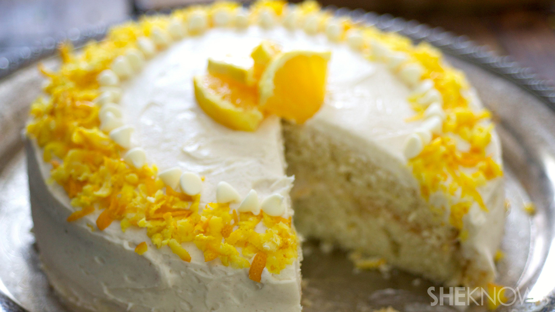 Fresh orange, honey and ricotta wedding cake
