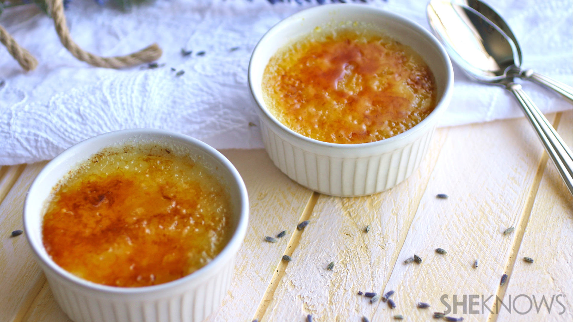 Gluten-free vanilla-lavender crème brûlée