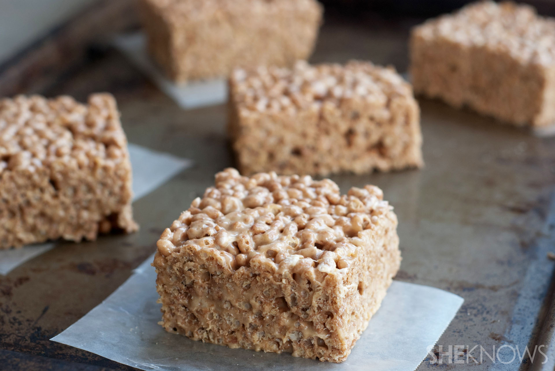 Vegan peanut butter brown rice crispy treats