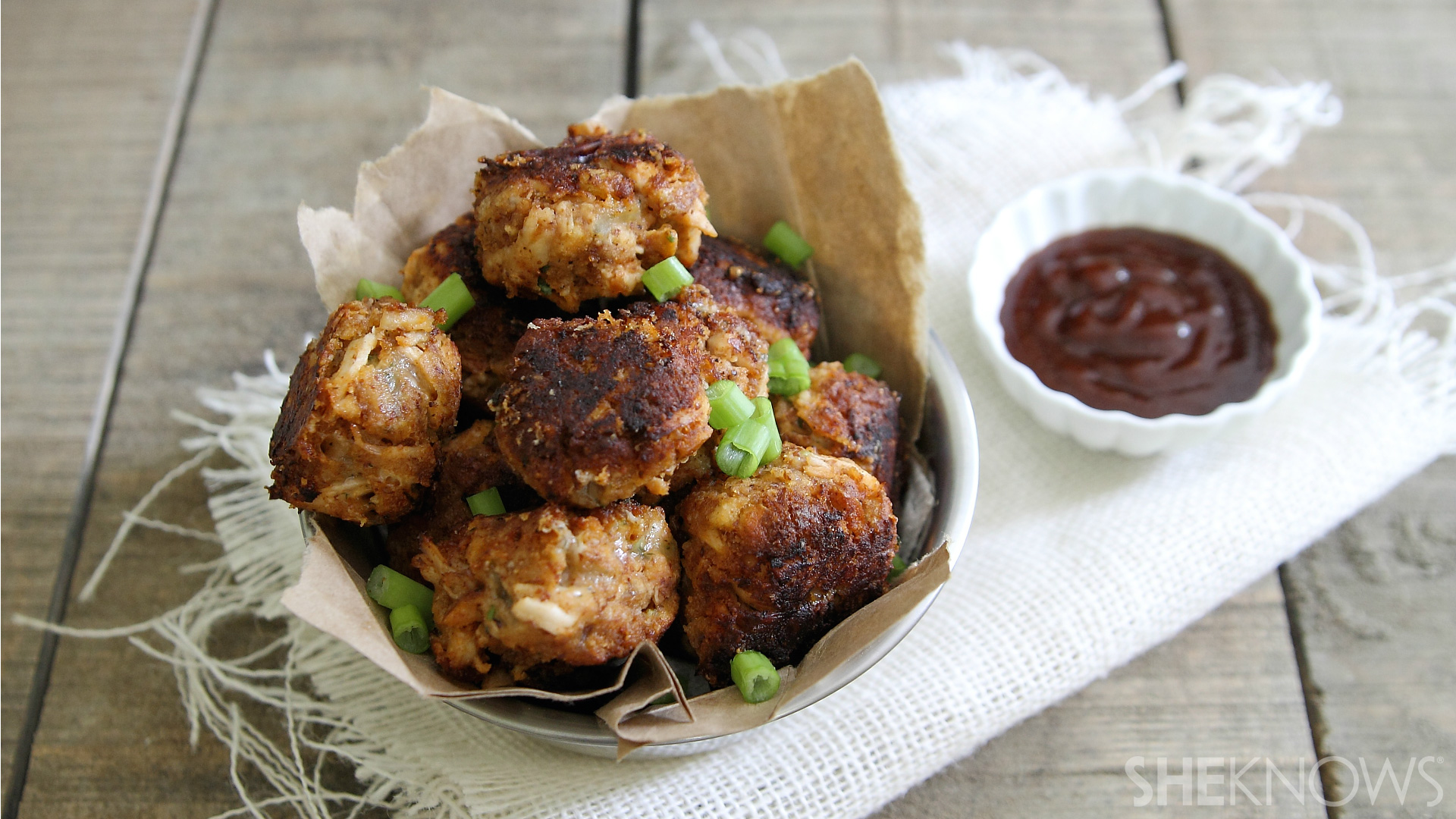 BBQ chicken pretzel fritters