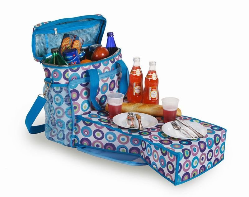Insulated Cooler Beach Tote With Collapsable Mini-table | Sheknows.com
