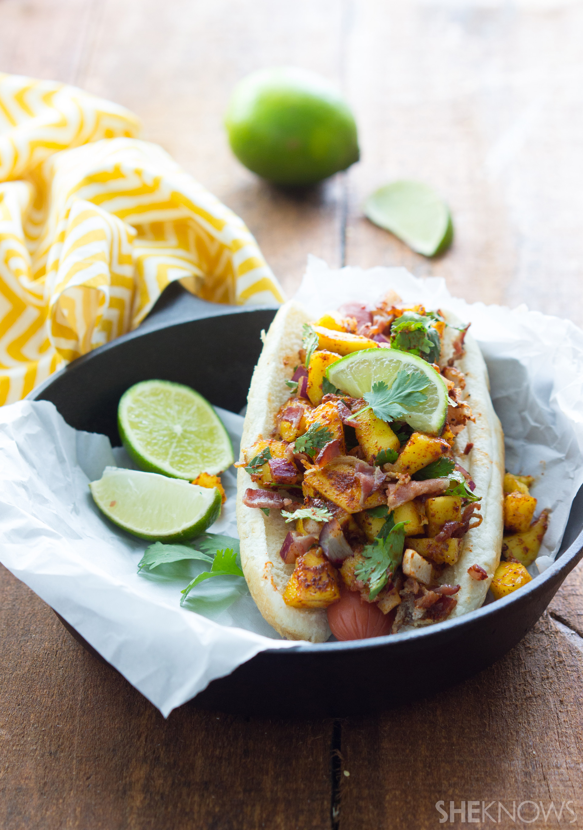 Mango bacon salsa covered hot dogs | Sheknows.com