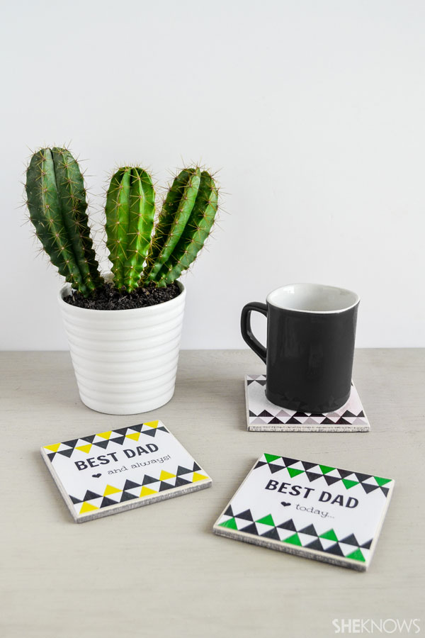 DIY personalized coasters for Father's Day