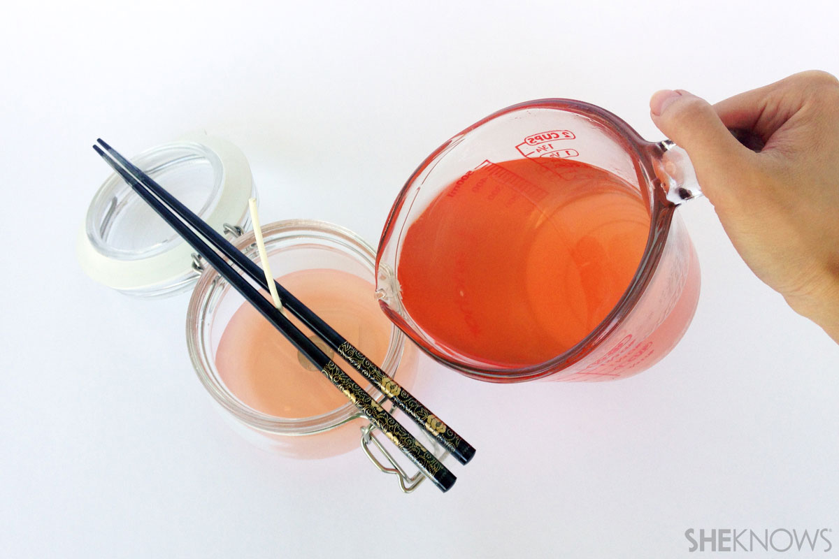 DIY scented candles: Pouring wax