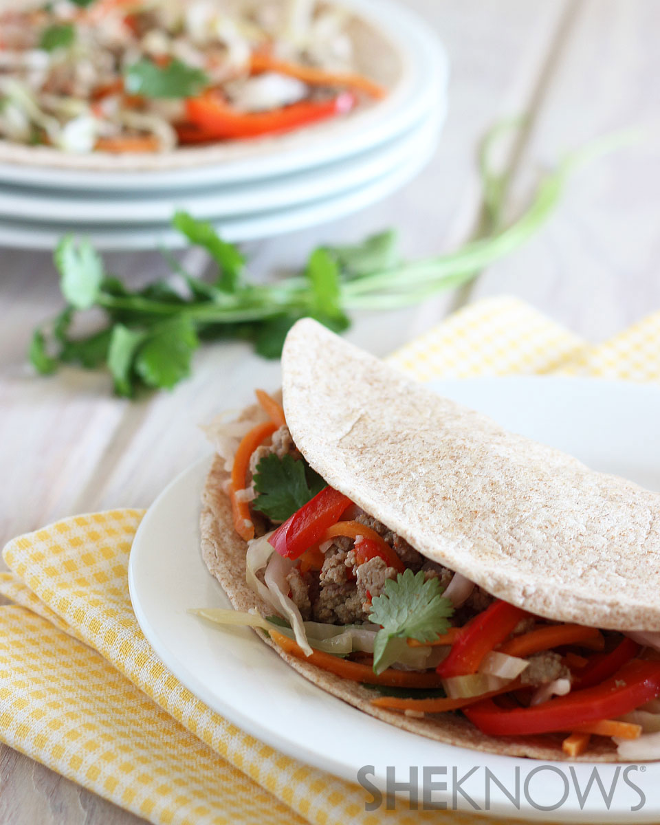 Asian turkey tacos