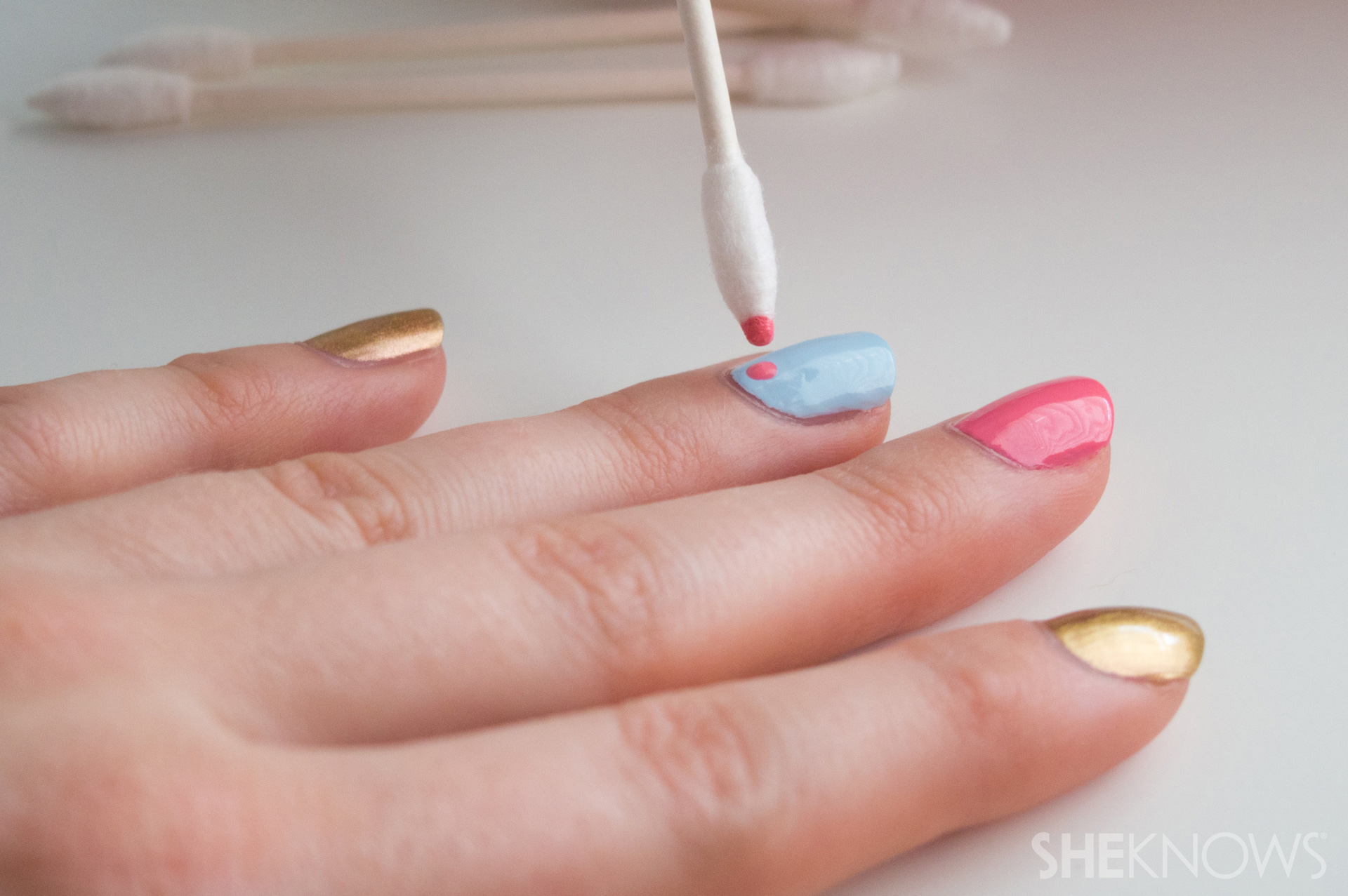 Qtips™ cotton swabs make this nail design simple