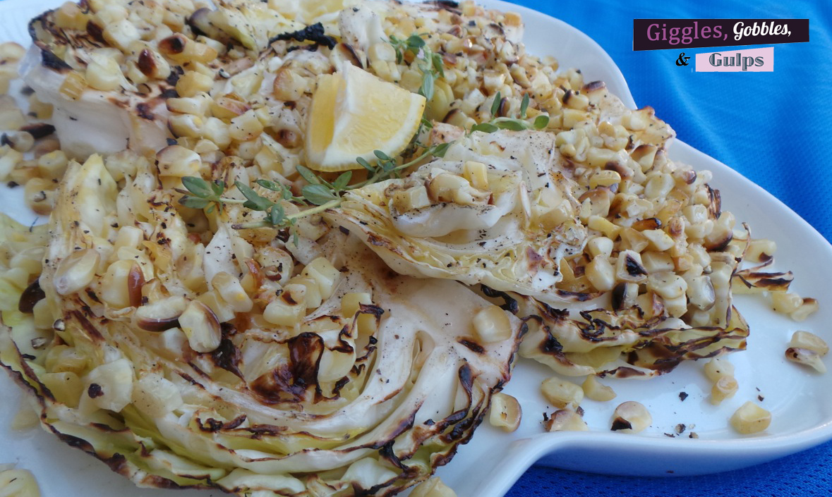 Summer grilled cabbage and corn
