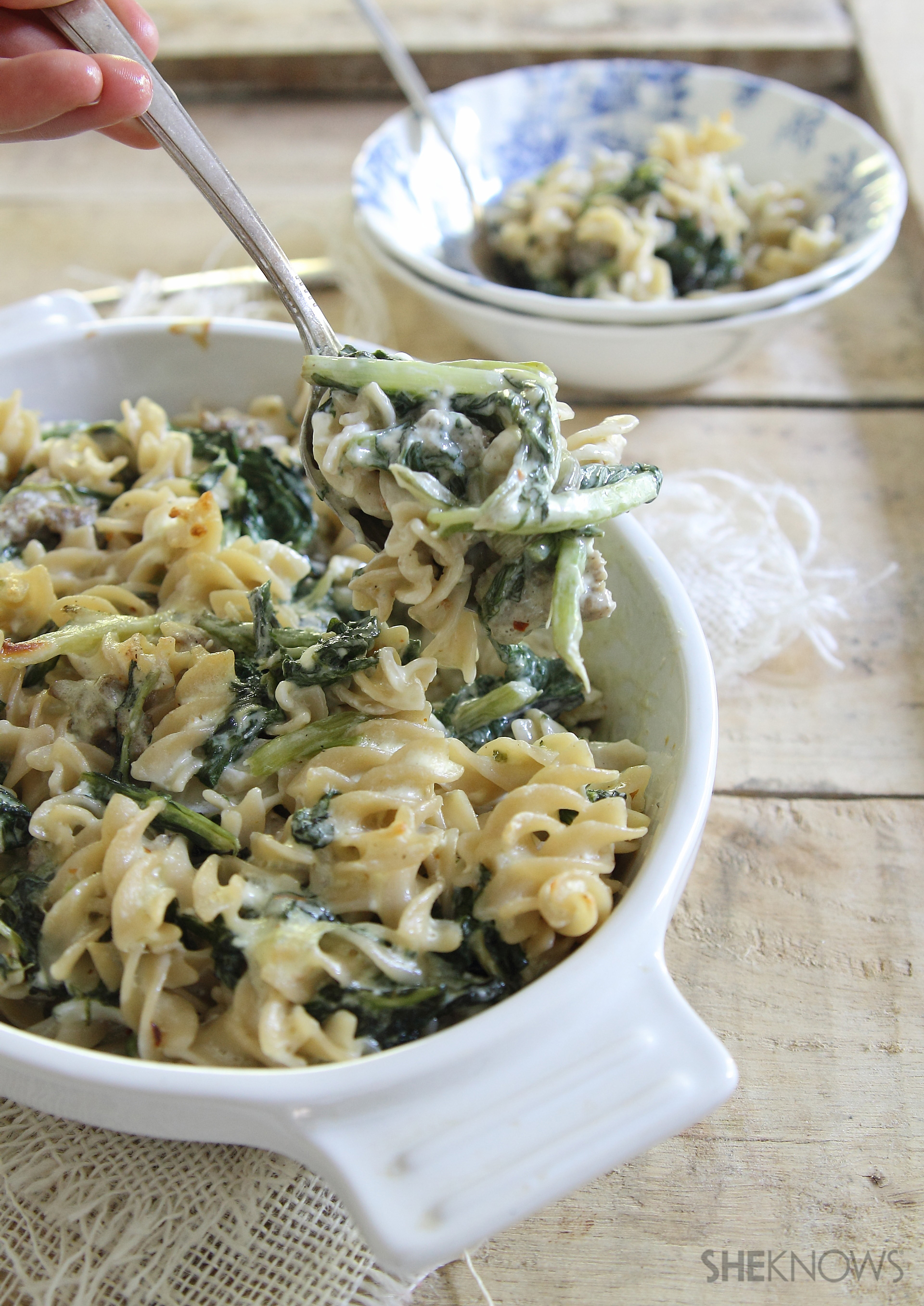 Spicy mac and swiss chard