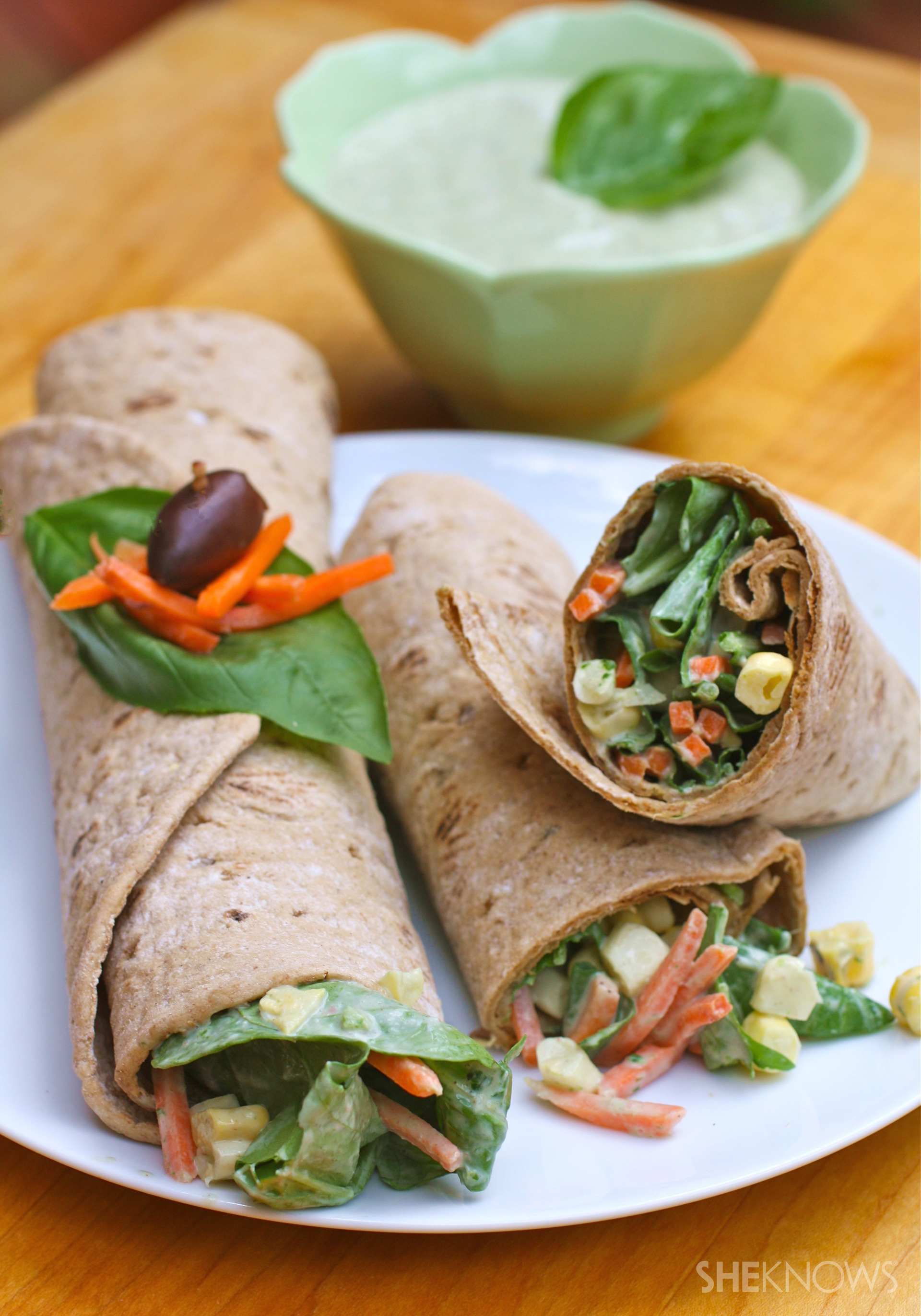Green goddess salad wraps