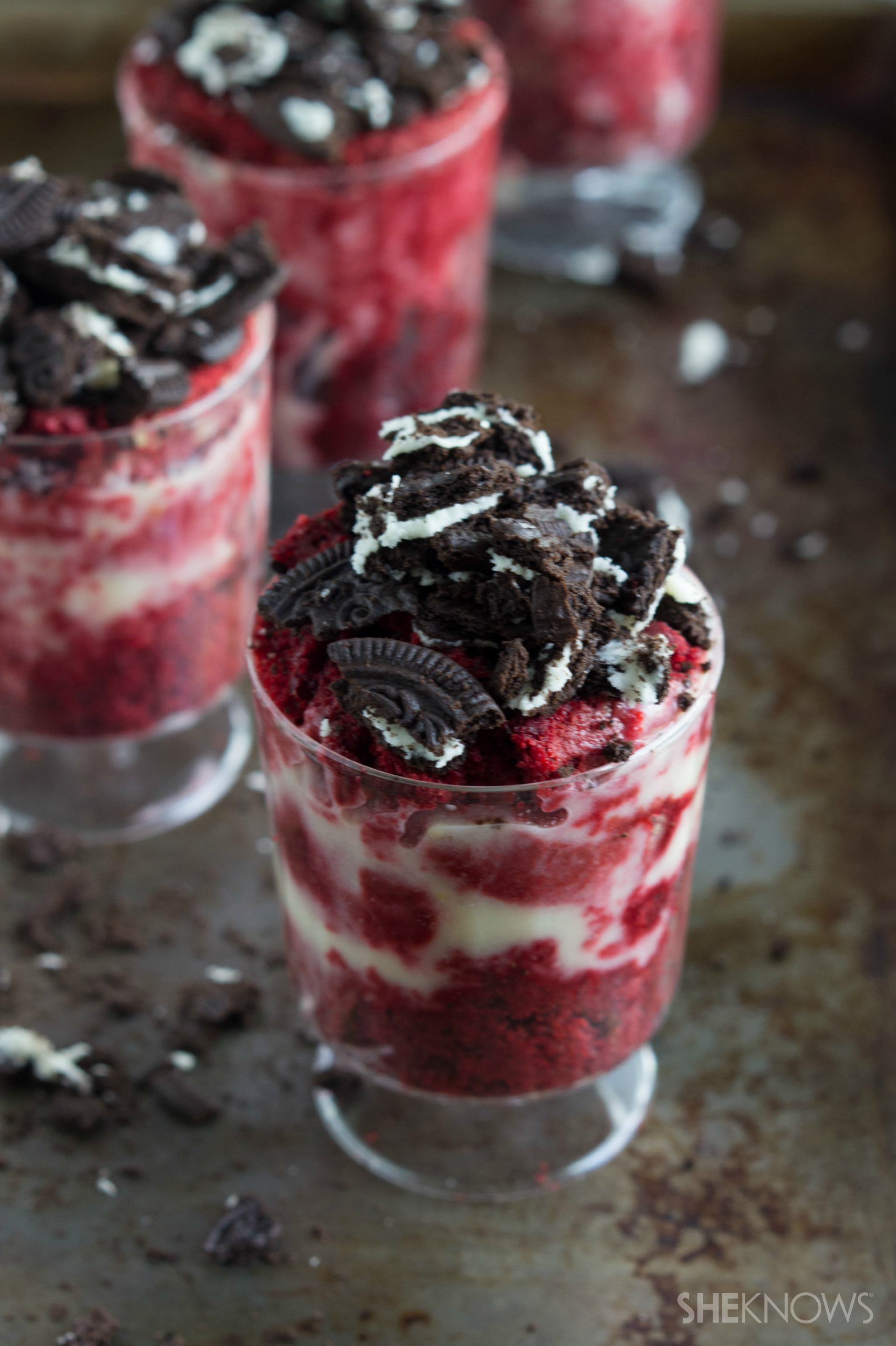 Red velvet poke cake