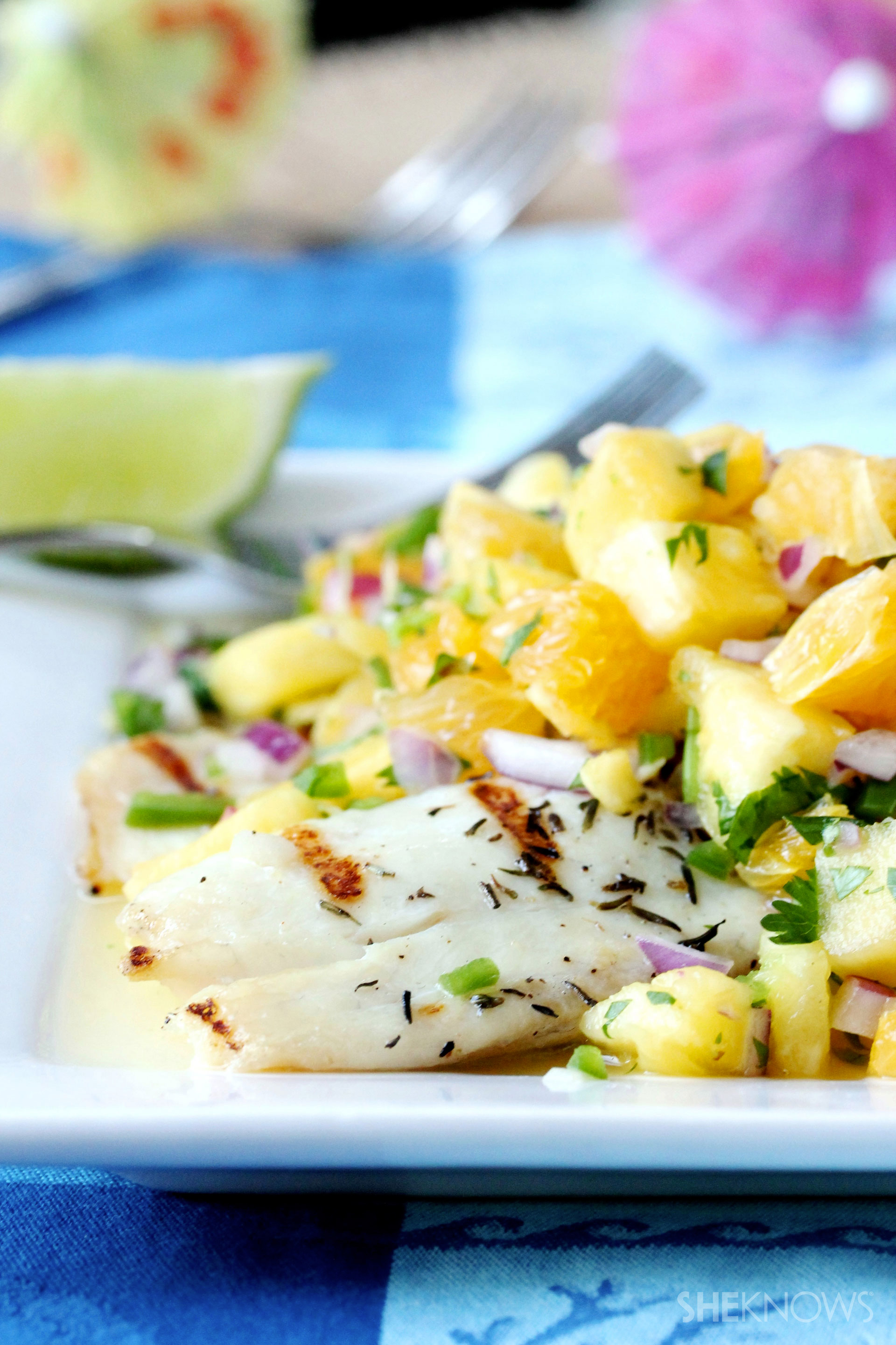Grilled tilapia with pineapple orange salsa recipe