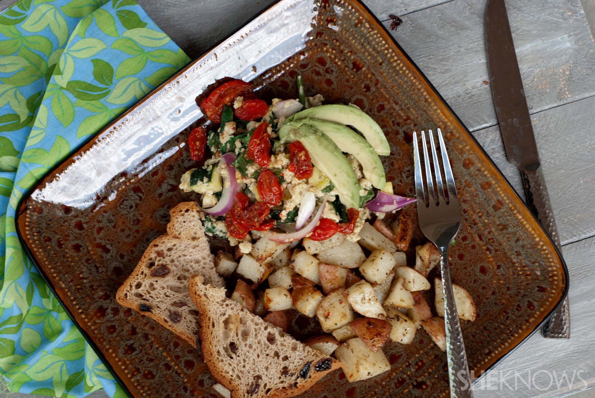 Farmers market veggie tofu scramble recipe