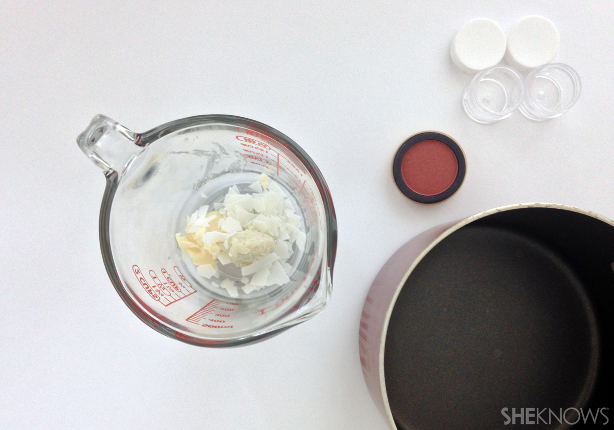 DIY Lip stain Step 1. Place ingredients inside your glass container