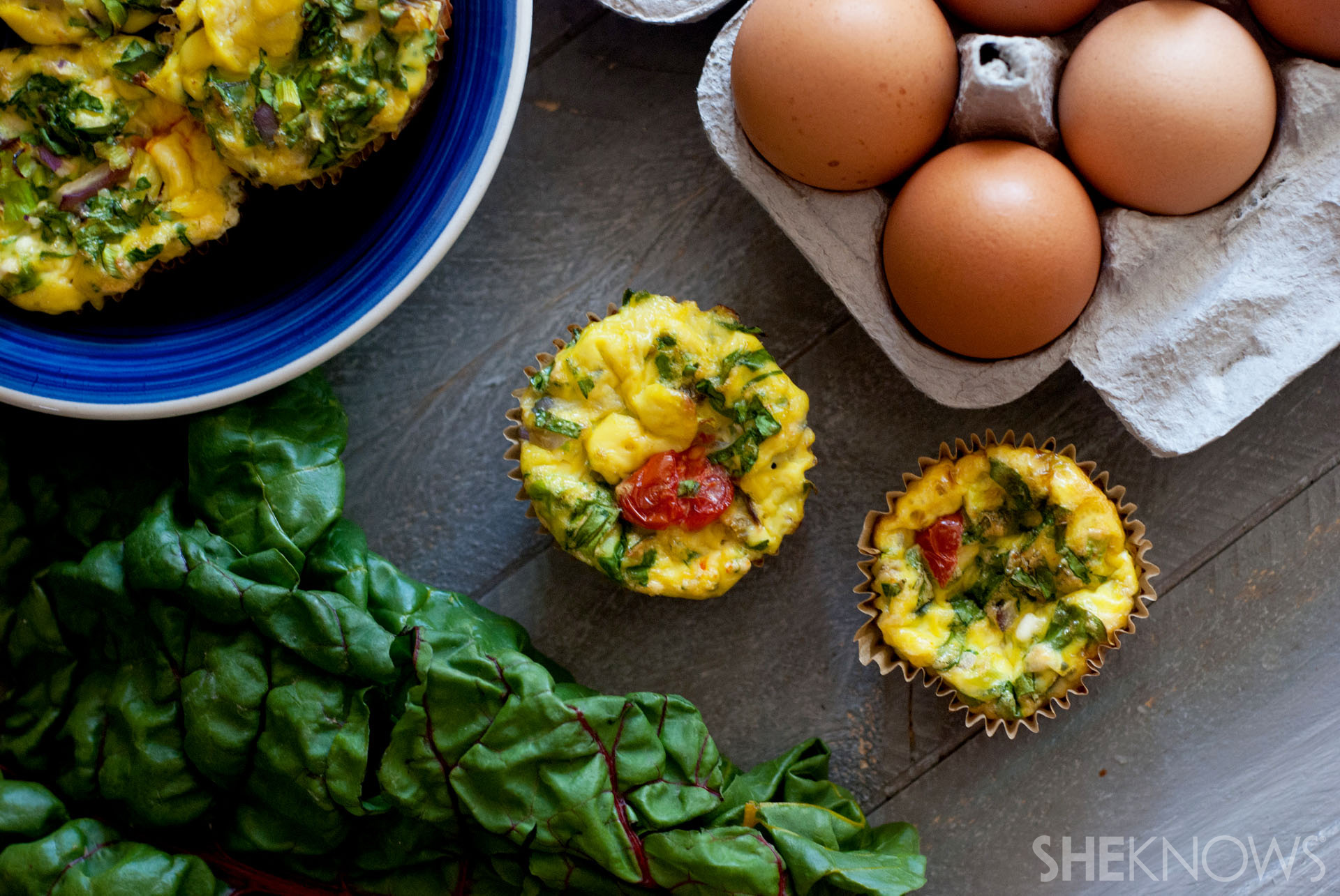 Mini swiss chard egg frittatas recipe