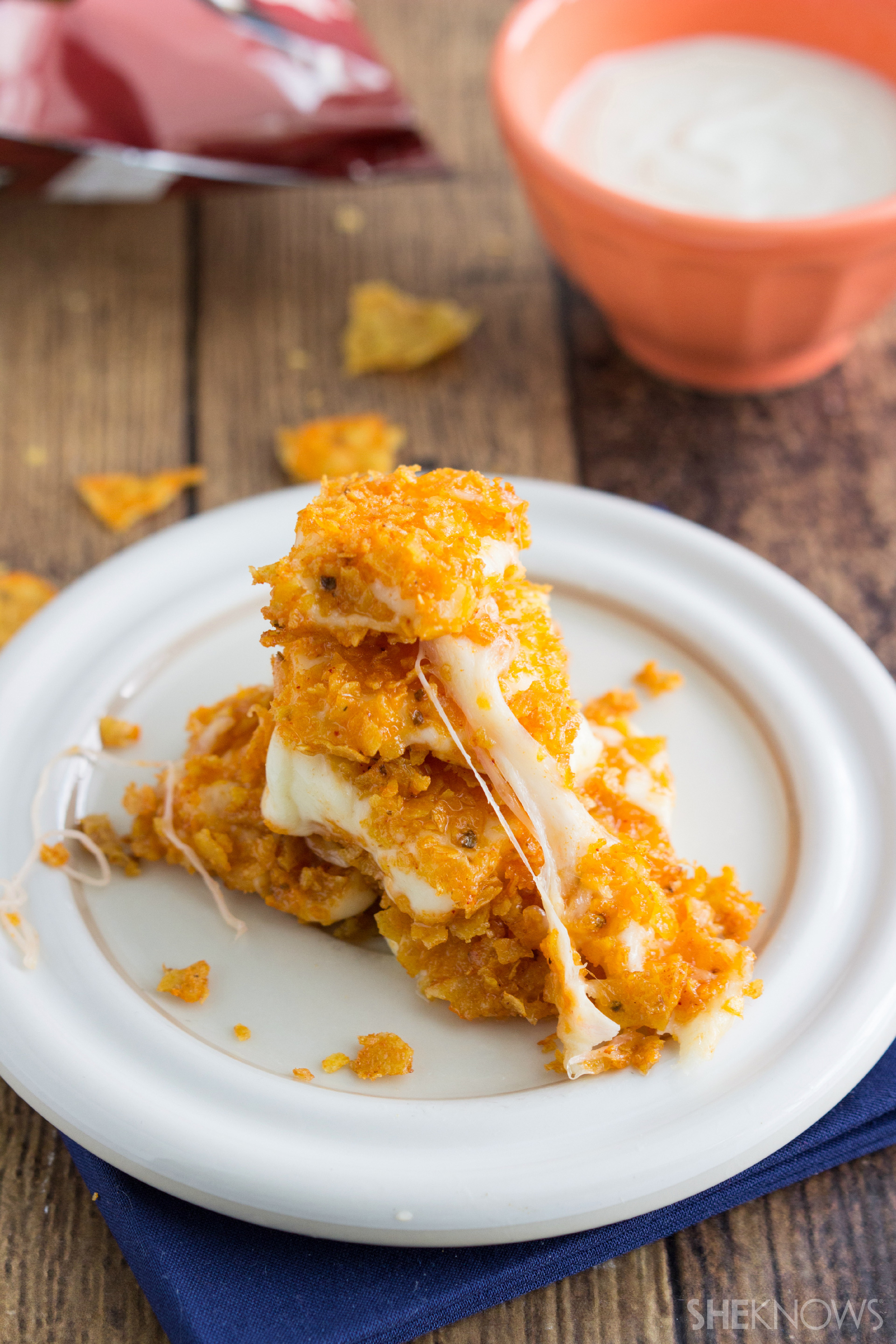 Homemade Doritos Loaded mozzarella cheese bites