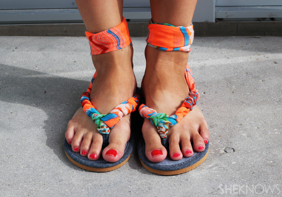 scarf tie sandals