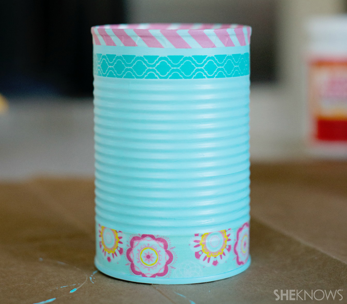 Tin can pencil holder | Sheknows.com - washi tape