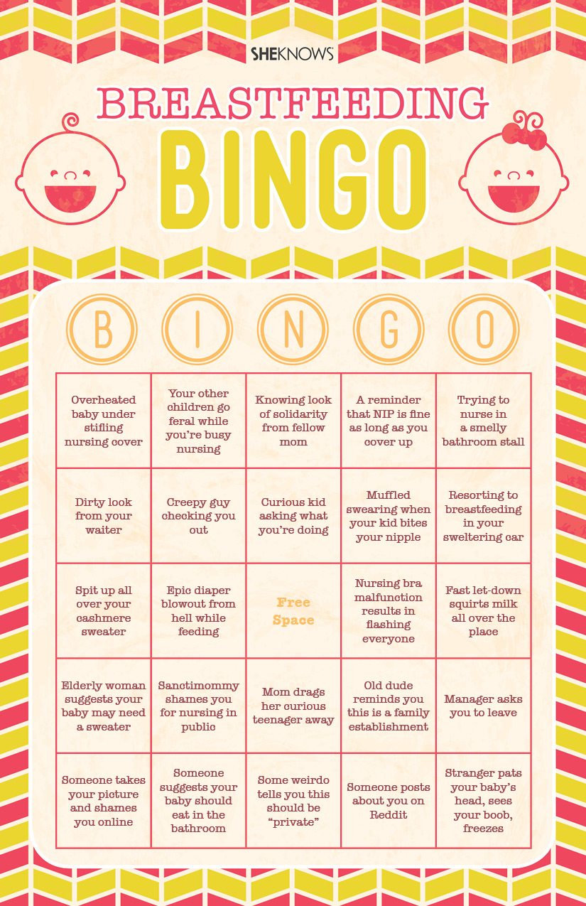 Whip 'em out! It's time for public breastfeeding bingo!