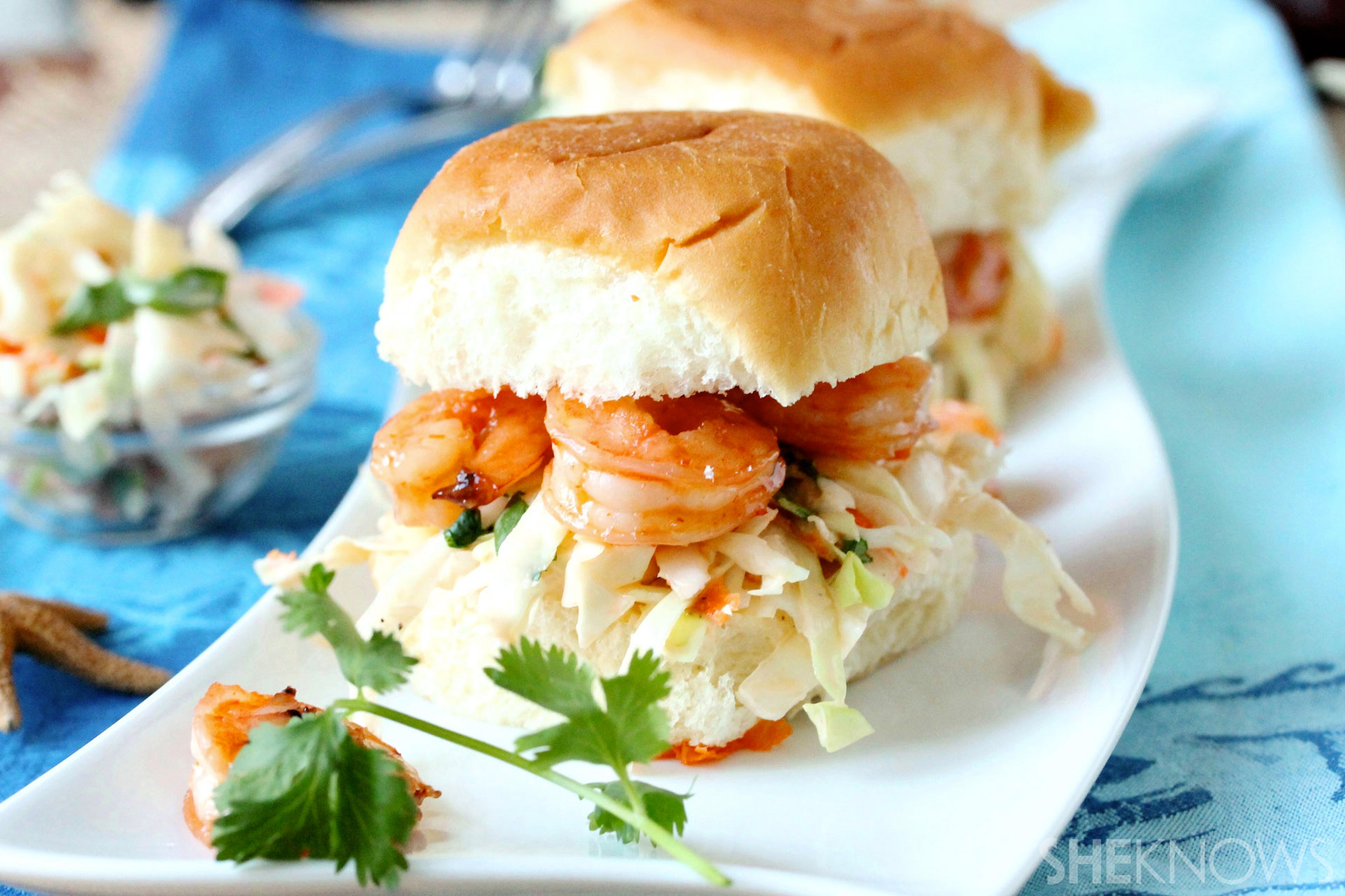 Sweet and spicy shrimp and slaw sliders recipe