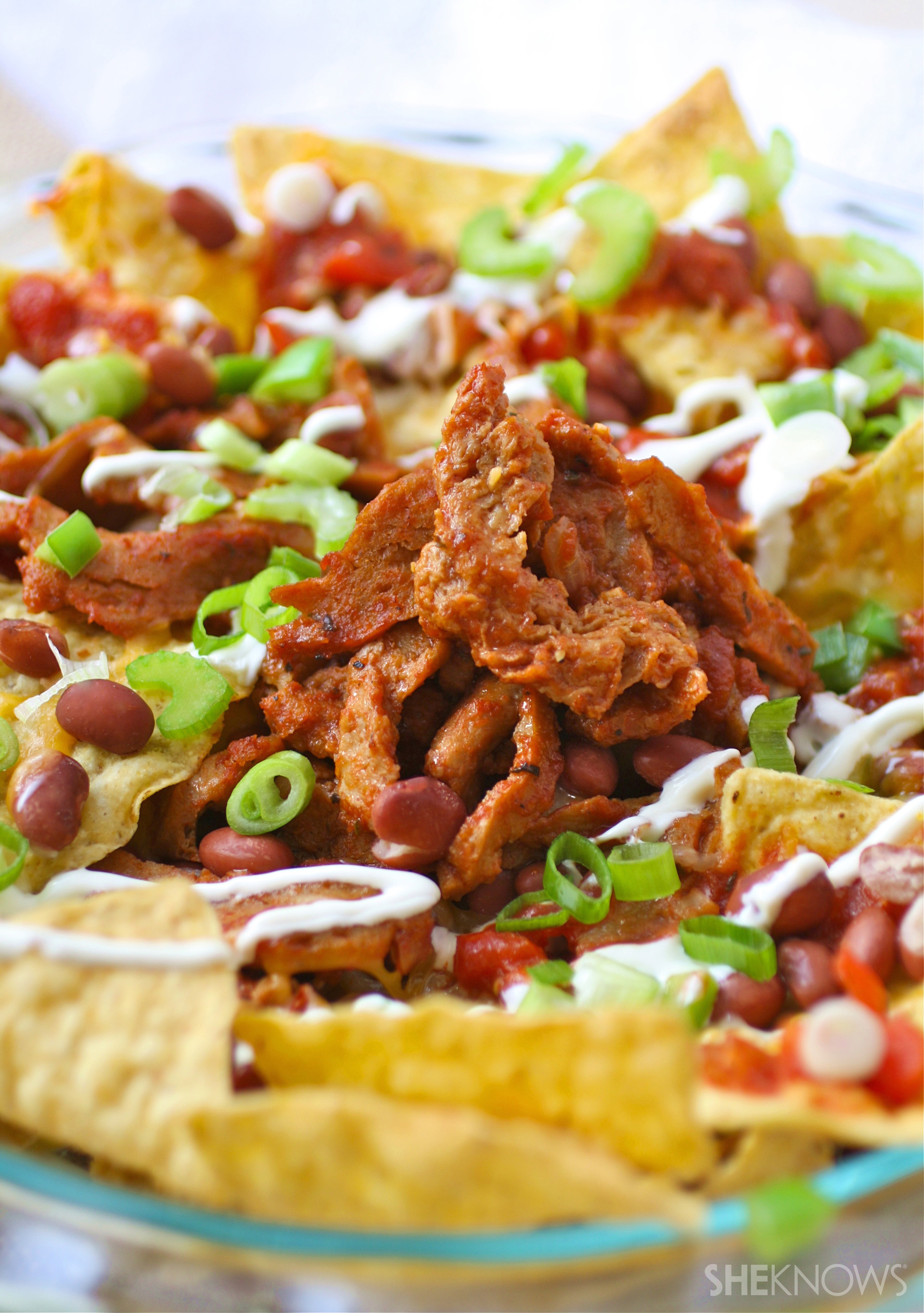 Cajun seitan nachos