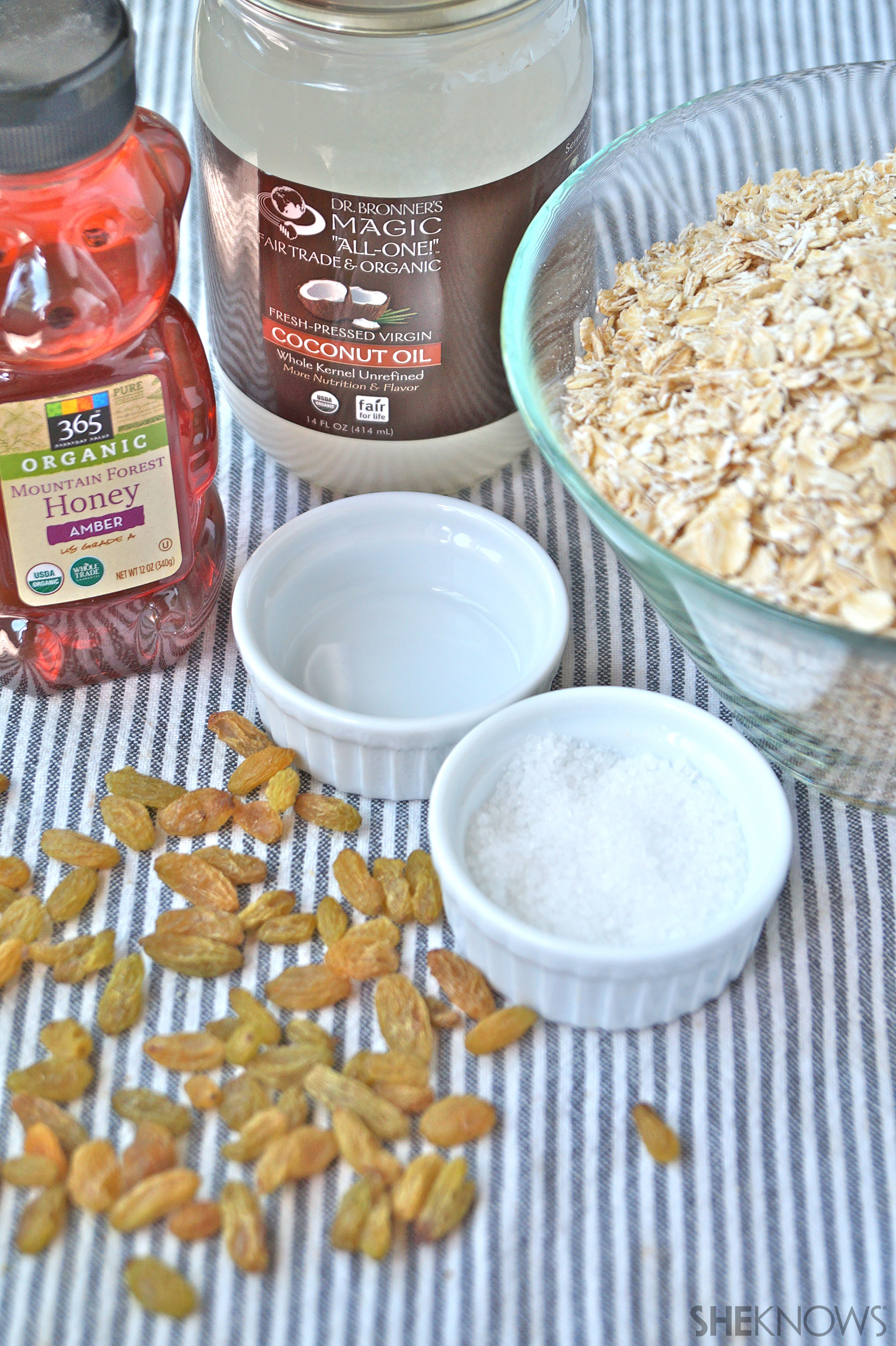 Healthy Honey Granola ingredients