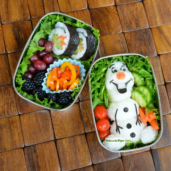 Frozen Olaf inspired school lunch for kids - Bento Box