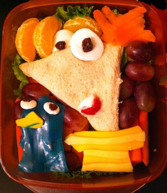 Phineaus and Ferb inspired school lunch for kids