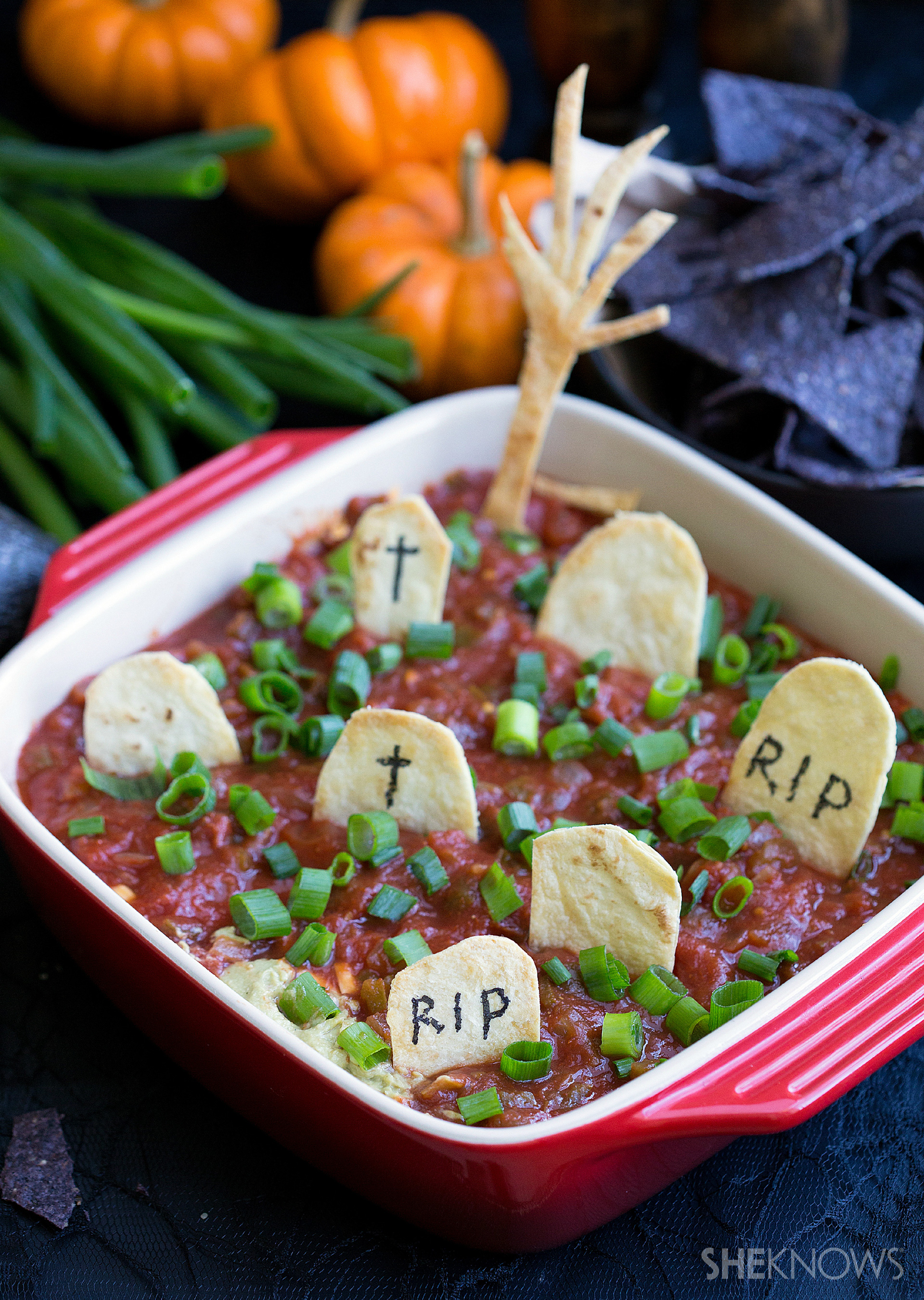 This graveyard taco dip is your new fave Halloween snack