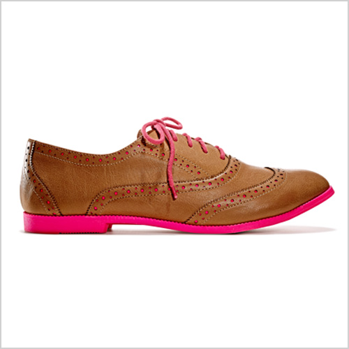 Designer Tan and Neon Oxfords