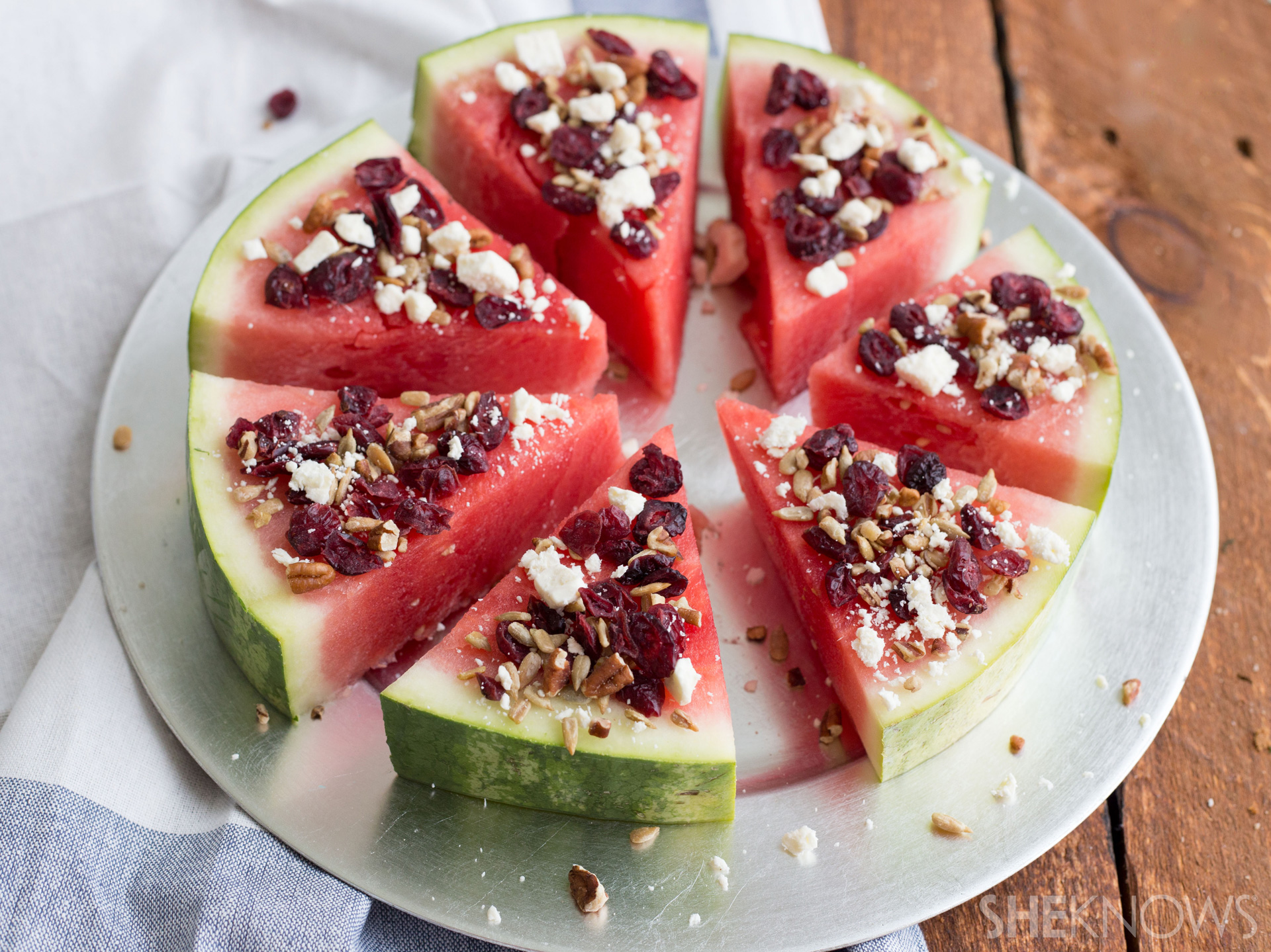 Savory watermelon pizza