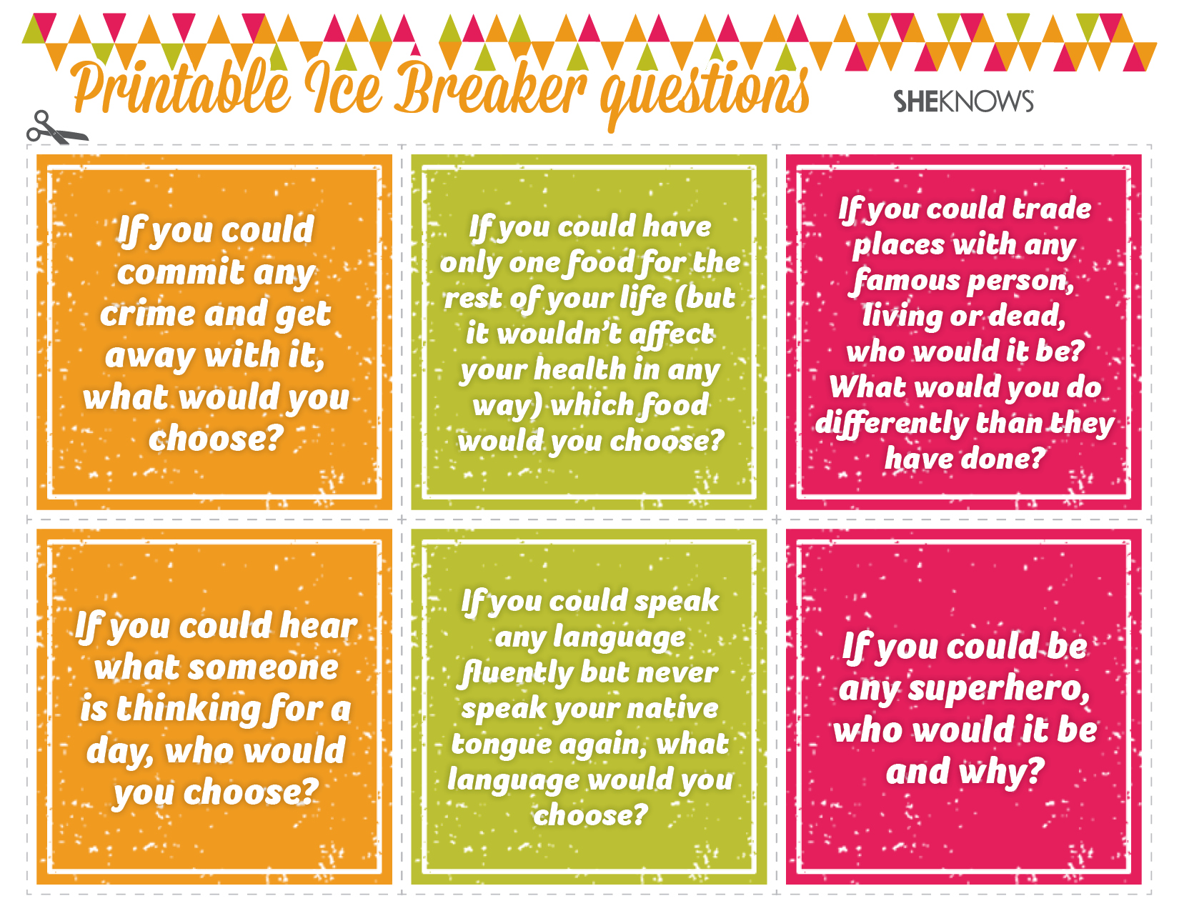 Icebreaker questions for parties set 2