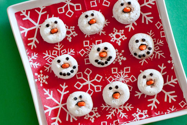 Snowman doughnut faces