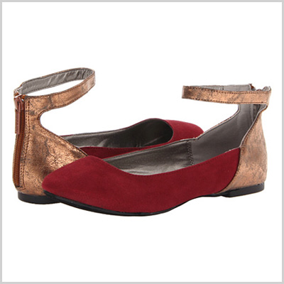 Michael Antonio Panza Metallic Flats in Wine