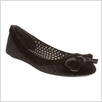 Scarlett Velvet Flats in Navy 
