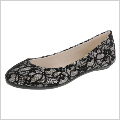Women’s Chelsea Flats in Black Lace