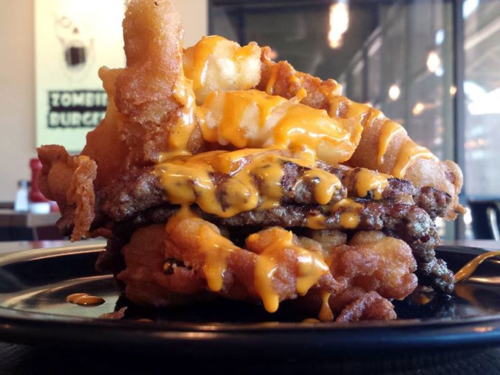 This funnel cake-bun bacon burger exists â€” and might kill you