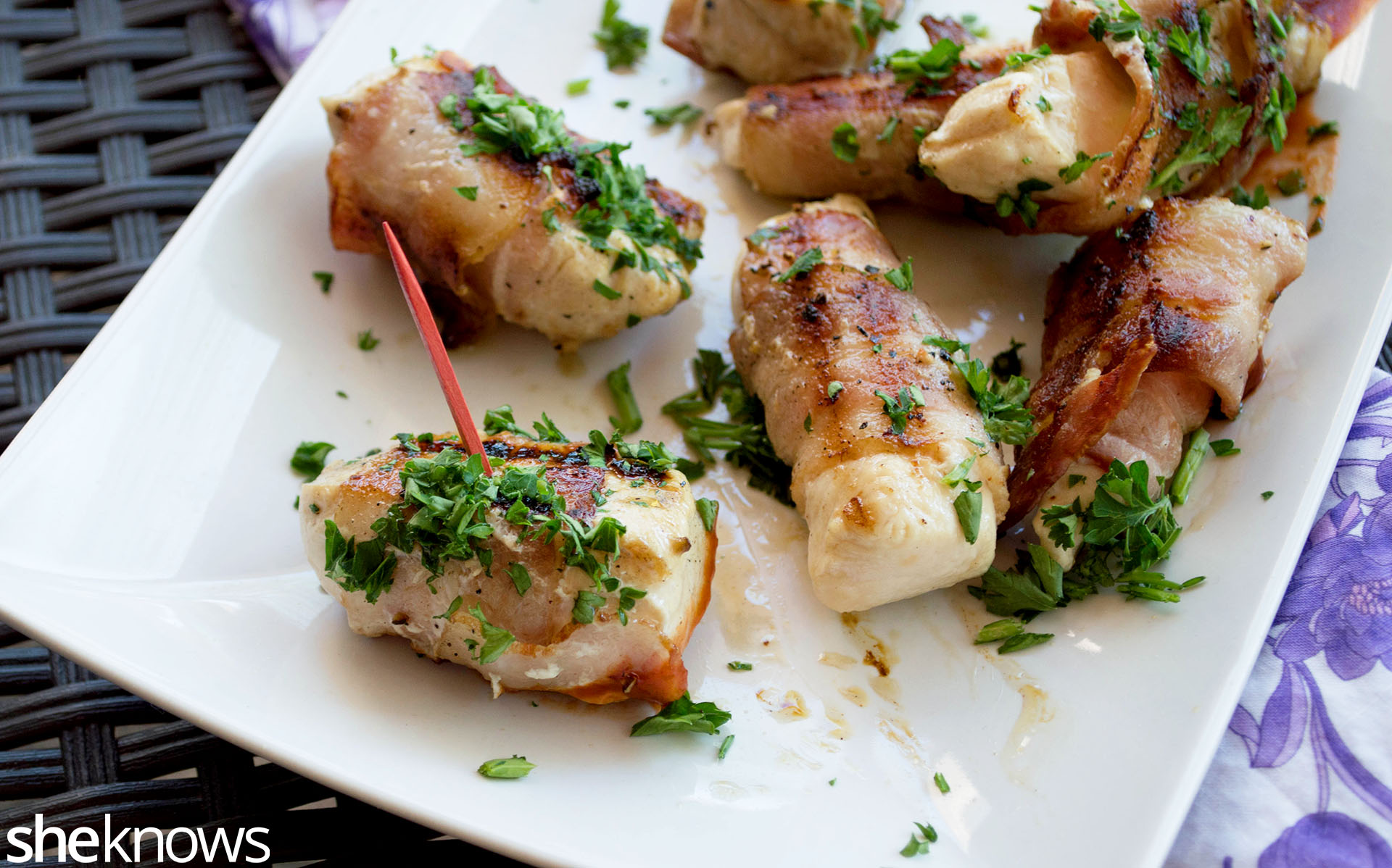 Paleo honey baconwrapped chicken bites are easy and delicious
