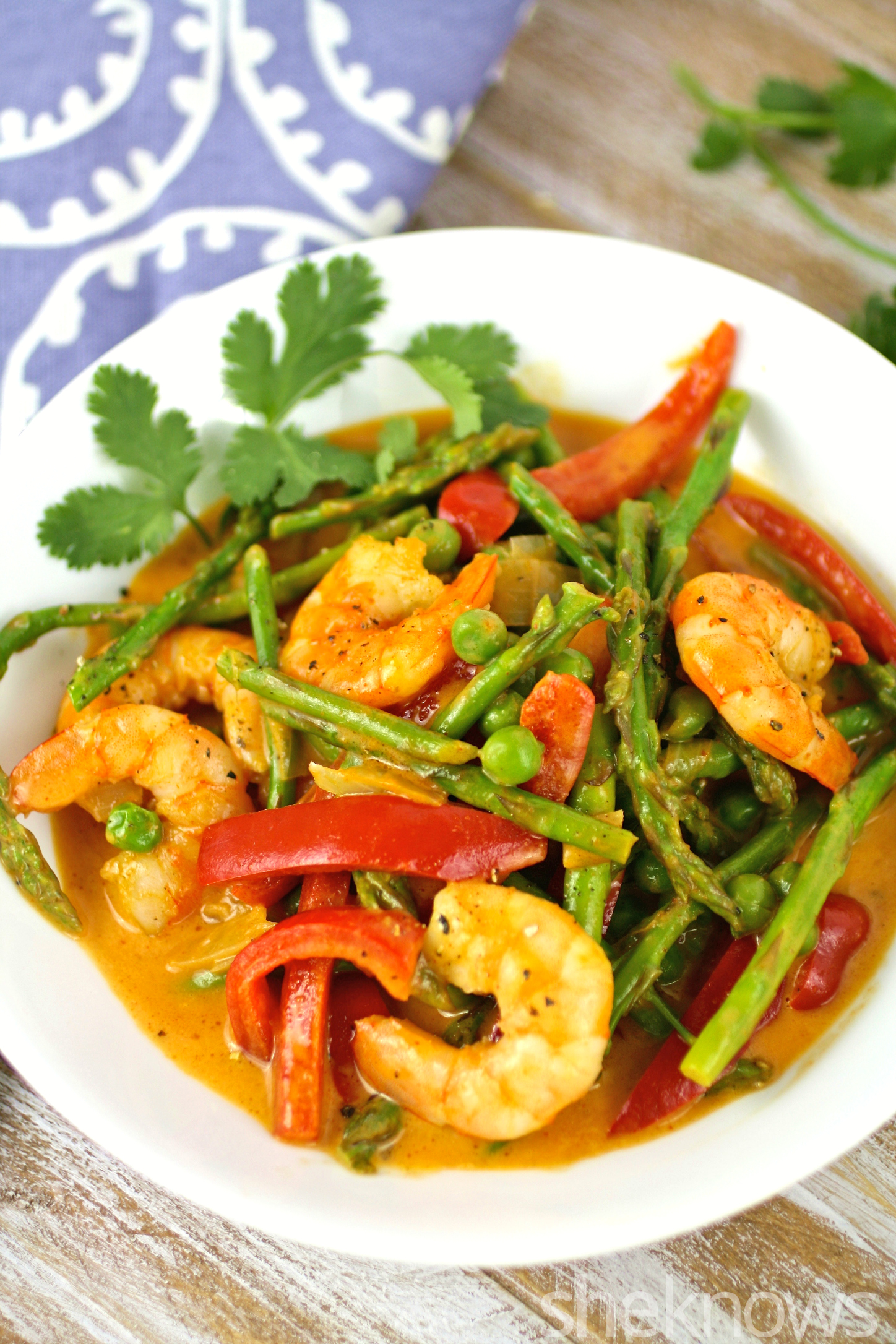 One-pot curried shrimp with spring vegetables in under 25 minutes