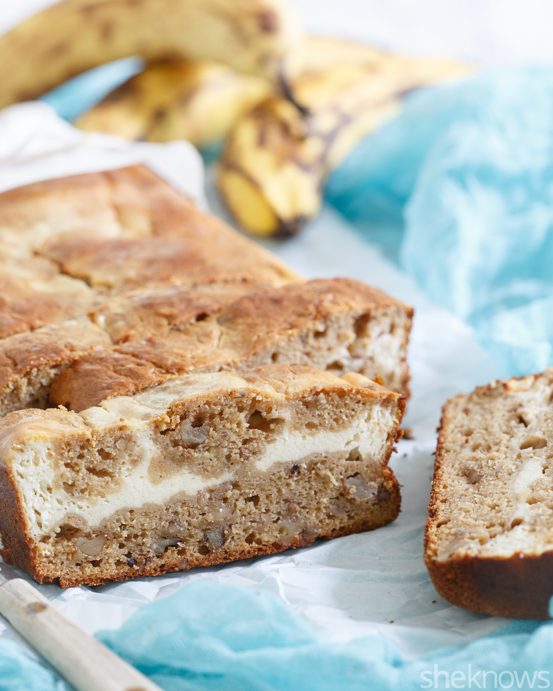 Banana bread with the best surprise inside — sweet cream cheese filling