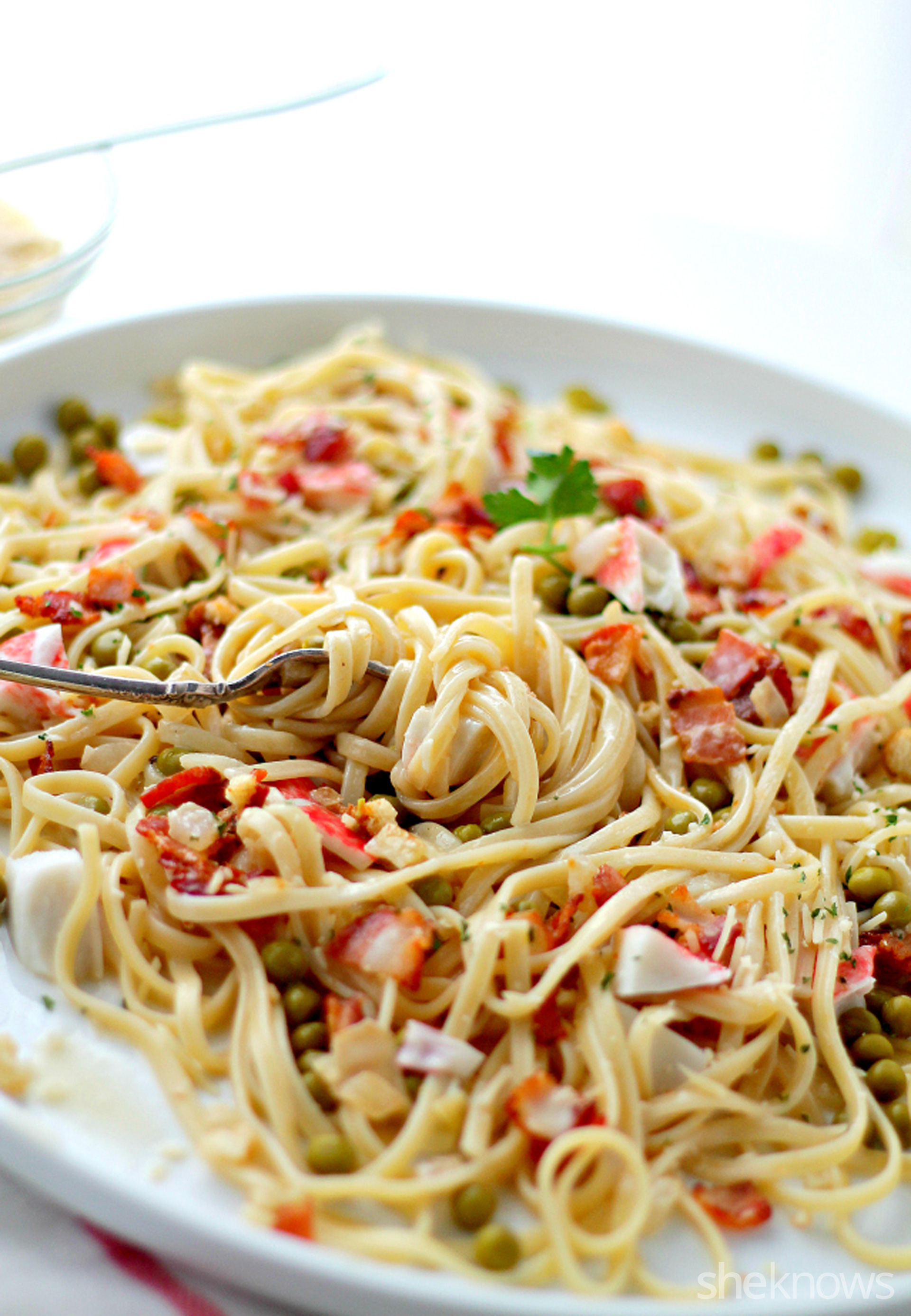 Easy 30-minute crab linguine so you don't spend date night in the kitchen