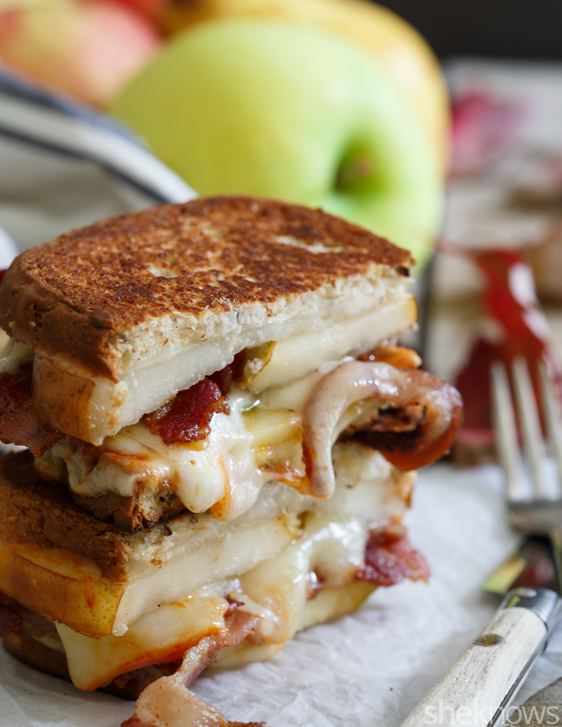 Pear, apple and bacon grilled cheese is the ultimate fall sandwich