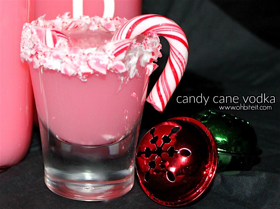 Candy cane vodka shots will definitely make your spirits bright