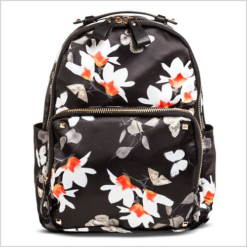 Miztique Women's Floral Print Nylon Backpack Handbag